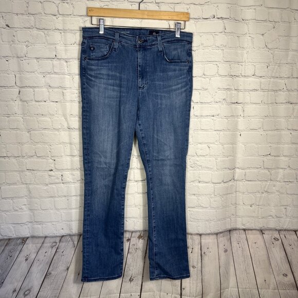 AG Jeans Womens 30 Blue Mari High Rise Slim Straight Adriano Goldschmied Stretch - Picture 1 of 12